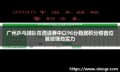 广州乒乓球队在邀请赛中以96分稳居积分榜首位展现强劲实力